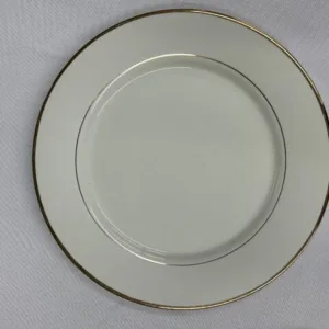 Ivory Dinner Plate with Gold Trim 10 1/4"