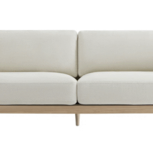 Natural Cane Upholstered Sofa 80"